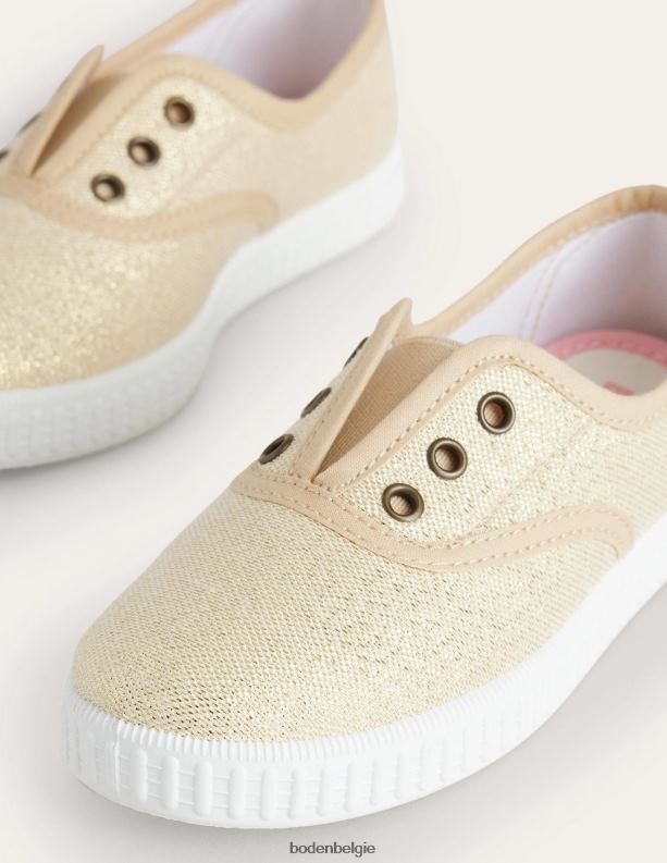 veterloze canvas pull-ons Boden X8VRNV817 schoenen meisjes goud