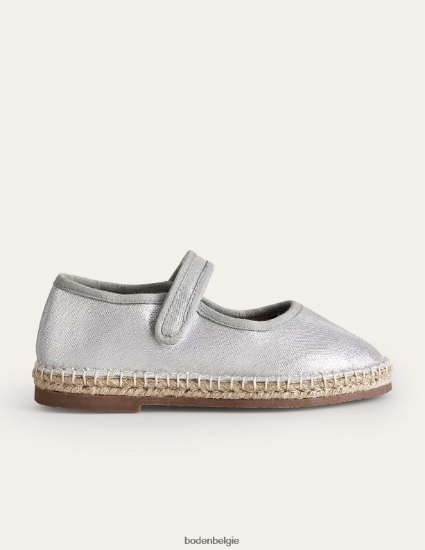 Espadrilles met canvas afwerking Boden X8VRNV826 schoenen meisjes Metallisch zilver