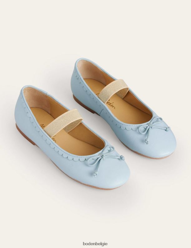 leren ballet plat Boden X8VRNV2674 schoenen meisjes provence blauw