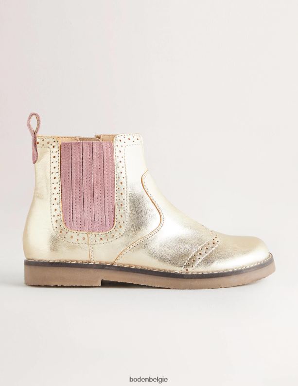 Chelsea-laarzen Boden X8VRNV2738 schoenen meisjes goud metaalachtig