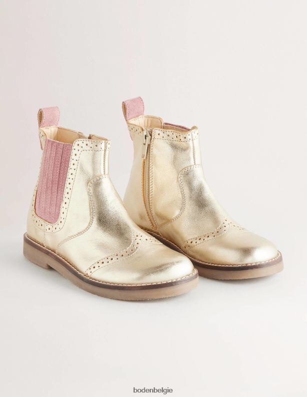 Chelsea-laarzen Boden X8VRNV2738 schoenen meisjes goud metaalachtig
