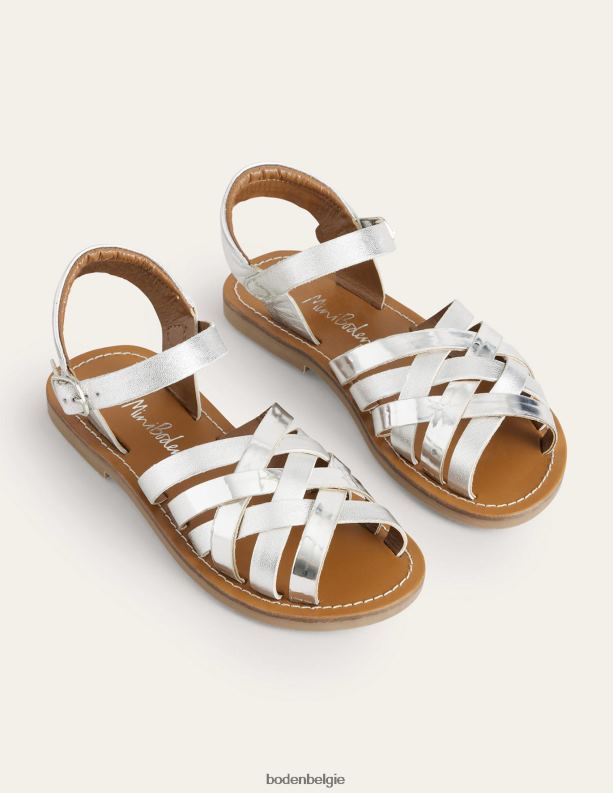 sandalen met bandjes Boden X8VRNV2764 schoenen meisjes Metallisch zilver