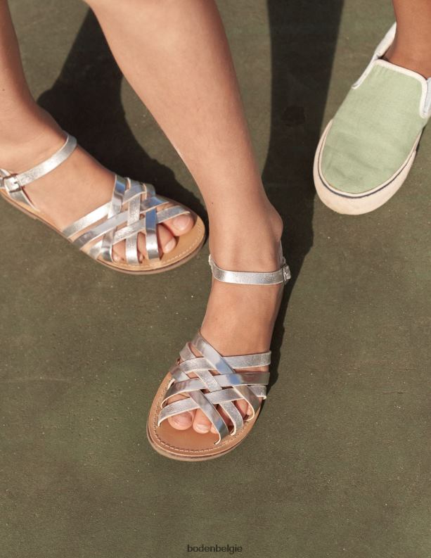 sandalen met bandjes Boden X8VRNV2764 schoenen meisjes Metallisch zilver