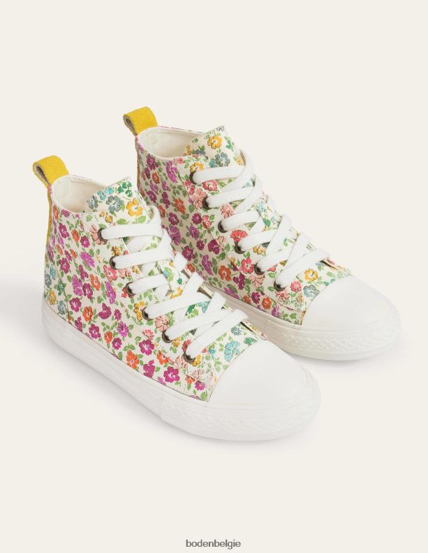 hoge toppen Boden X8VRNV2672 schoenen meisjes roze bloemen