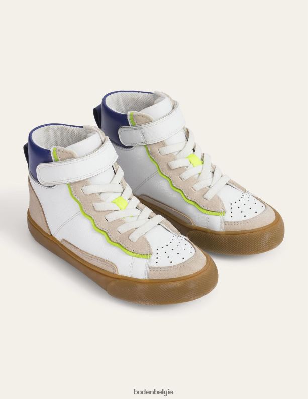 leren hoge toppen Boden X8VRNV2692 schoenen meisjes wit