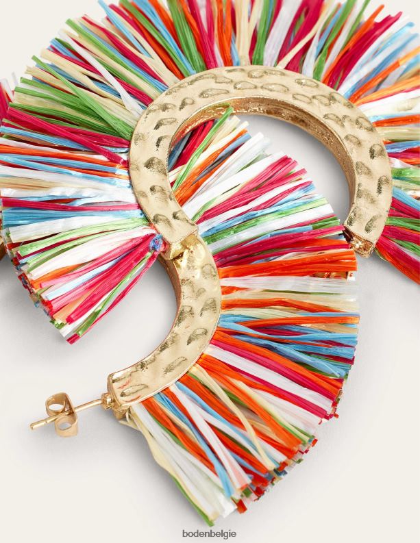Oorringen van raffia Boden X8VRNV2353 accessoire vrouwen multi