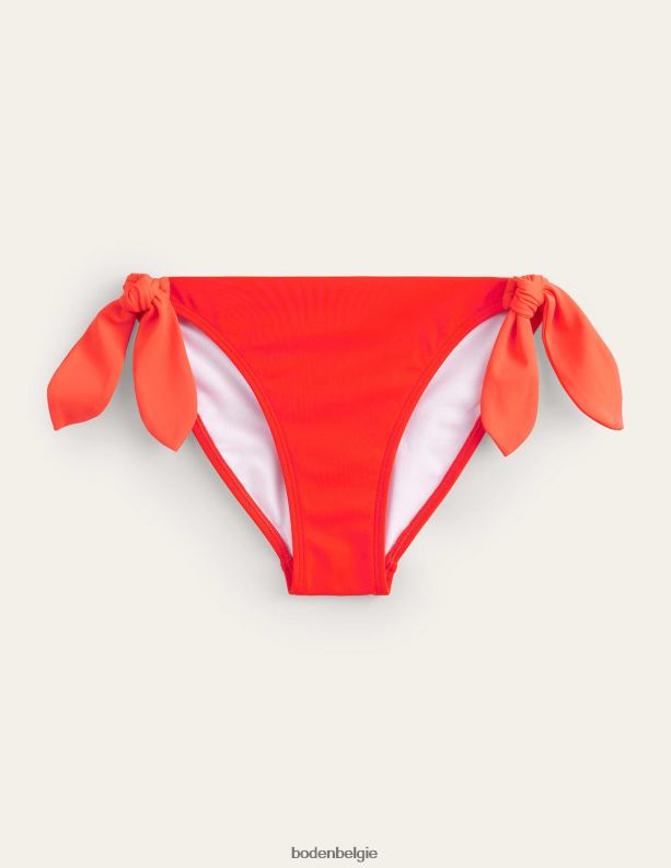 Bikinibroekje met gestrikte zijkant Boden X8VRNV2515 kleding vrouwen vuur