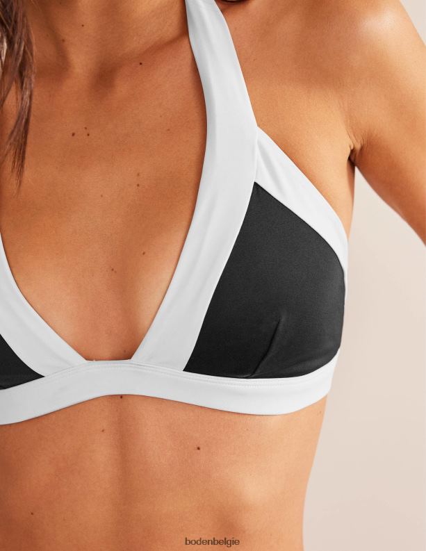 Ithaca halter bikinitopje Boden X8VRNV283 kleding vrouwen zwart kleurblok