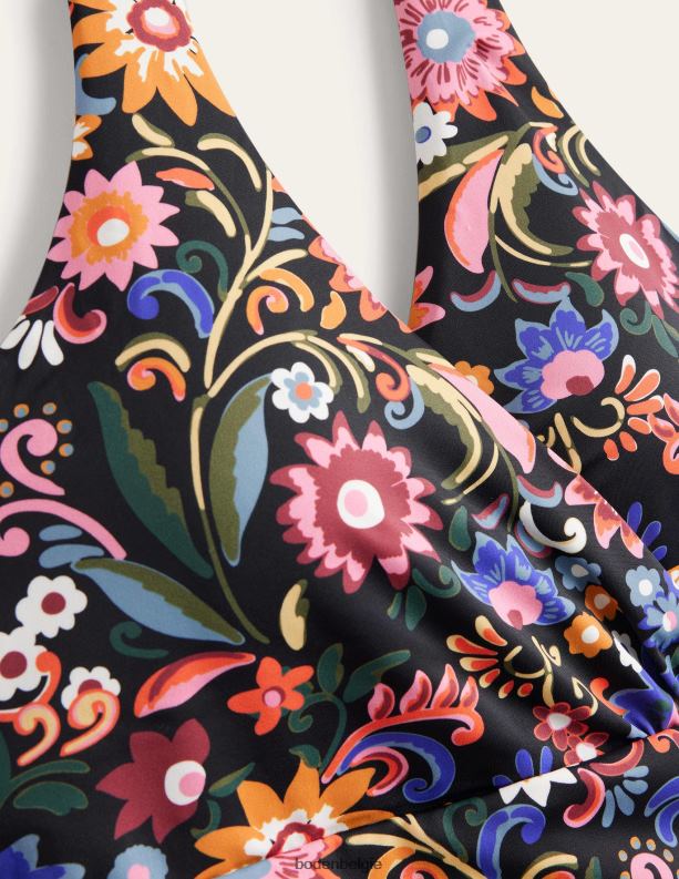 Levanzo halterbadpak met ruches Boden X8VRNV1114 kleding vrouwen zwart & gardeniapop
