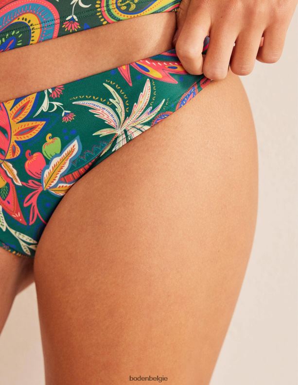 klassiek bikinibroekje Boden X8VRNV2212 kleding vrouwen smaragd en paradijselijk paisley