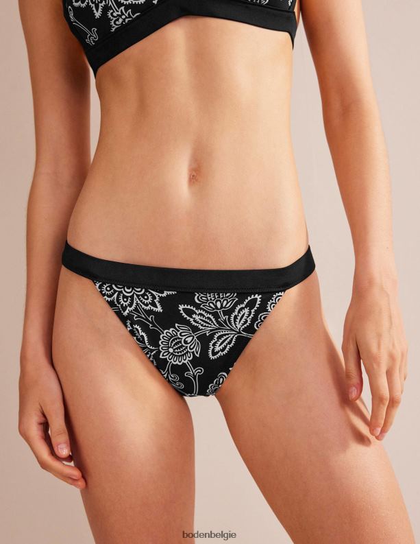 tanga bikinibroekje Boden X8VRNV264 kleding vrouwen zwart-witte bloemen