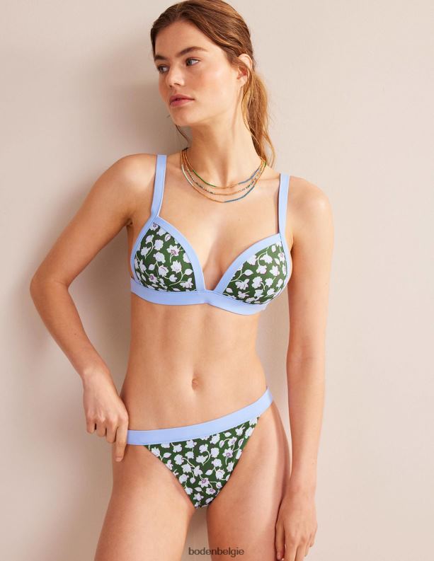 tanga bikinibroekje Boden X8VRNV266 kleding vrouwen wintergroene en blauwe bloemen
