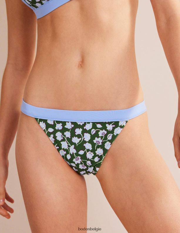 tanga bikinibroekje Boden X8VRNV266 kleding vrouwen wintergroene en blauwe bloemen