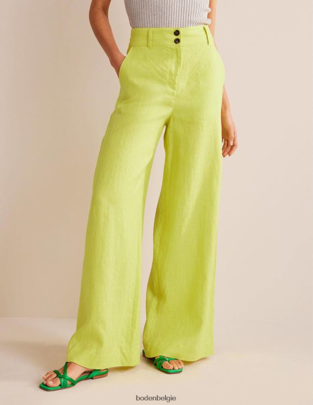 Highbury linnen broek Boden X8VRNV2594 kleding vrouwen citrus