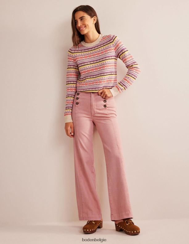 matrozenbroek met wijde pijpen Boden X8VRNV326 kleding vrouwen roze