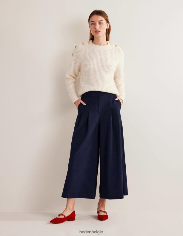 soepele culottes met wijde pijpen Boden X8VRNV2543 kleding vrouwen marine