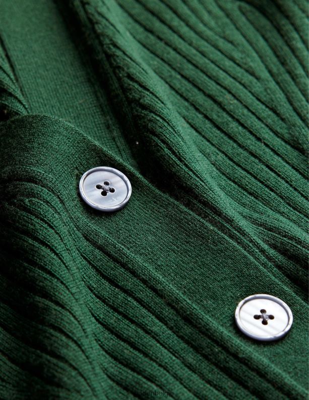 Merino cropped ribvest Boden X8VRNV1649 kleding vrouwen smaragdgroene nacht