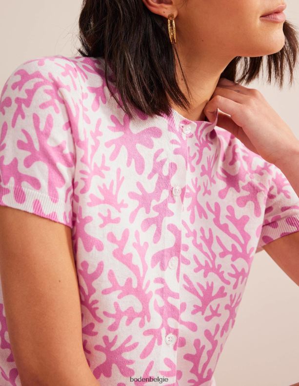 bedrukt strandvest Boden X8VRNV1505 kleding vrouwen pruimenbloesem en abstract gebladerte