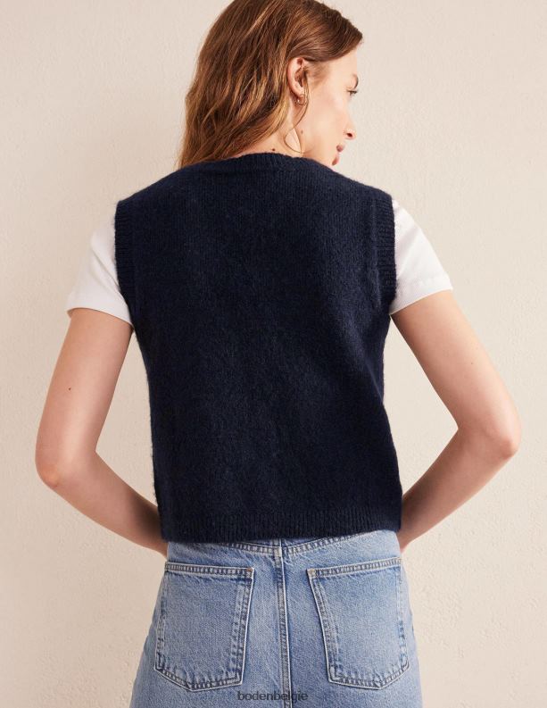 cropped donzige vesttank Boden X8VRNV2120 kleding vrouwen marine