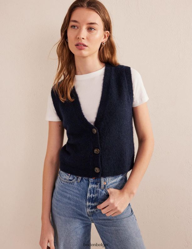 cropped donzige vesttank Boden X8VRNV2120 kleding vrouwen marine