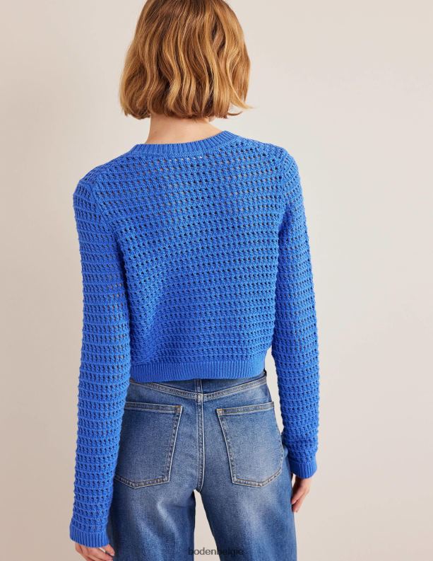 cropped gehaakte trui Boden X8VRNV1515 kleding vrouwen nevel blauw