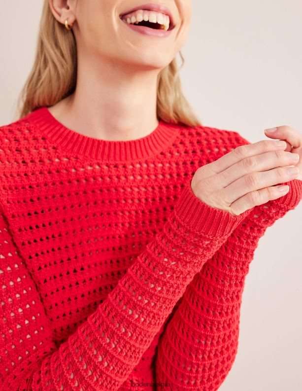 cropped gehaakte trui Boden X8VRNV1589 kleding vrouwen hoog risico rood