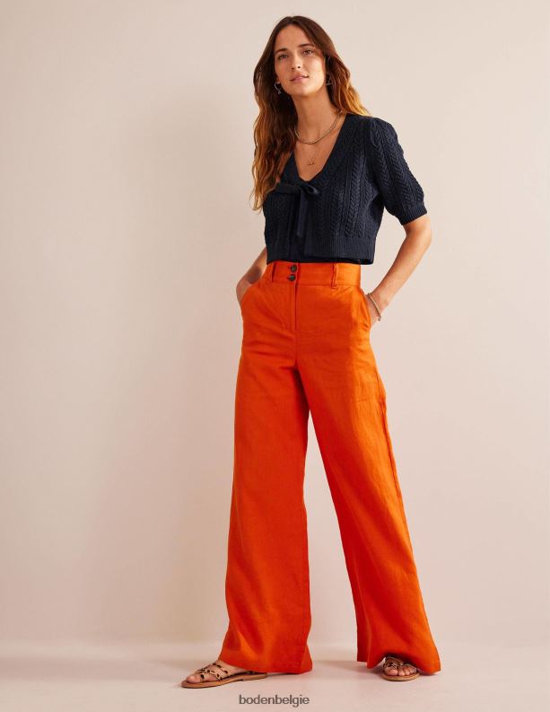 cropped vest met strikafwerking Boden X8VRNV632 kleding vrouwen marine