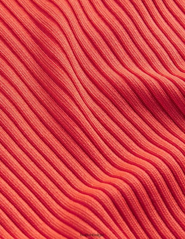 geribbelde trui met schuine hals Boden X8VRNV1723 kleding vrouwen vermiljoen rood