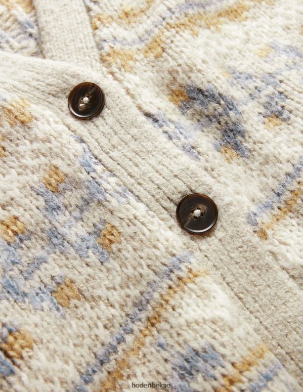 pluizig Fair Isle vest Boden X8VRNV1611 kleding vrouwen havermoutmelange fairisle