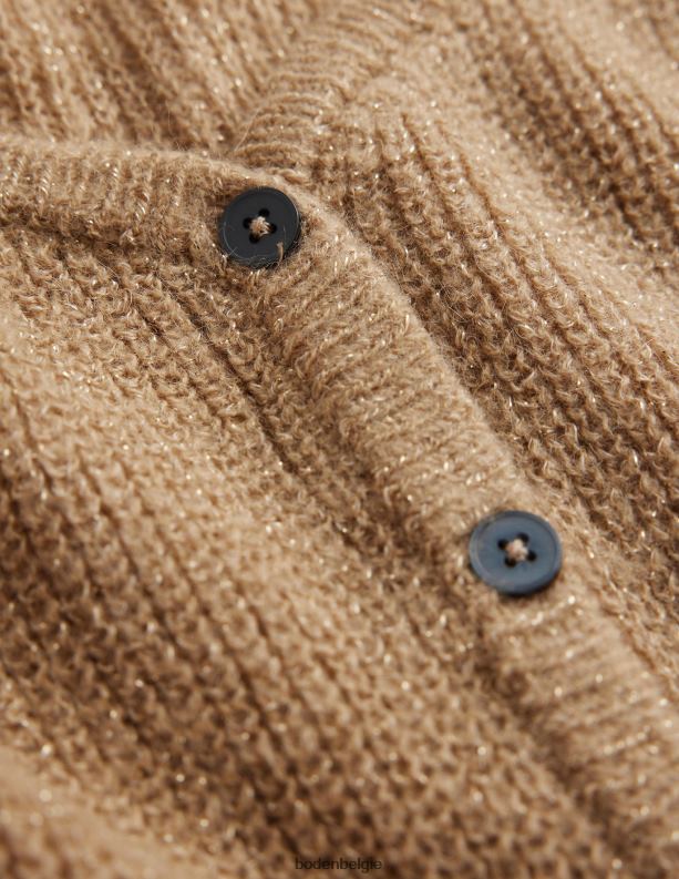 pluizig cropped vest Boden X8VRNV1075 kleding vrouwen sprankelende kameelmelange