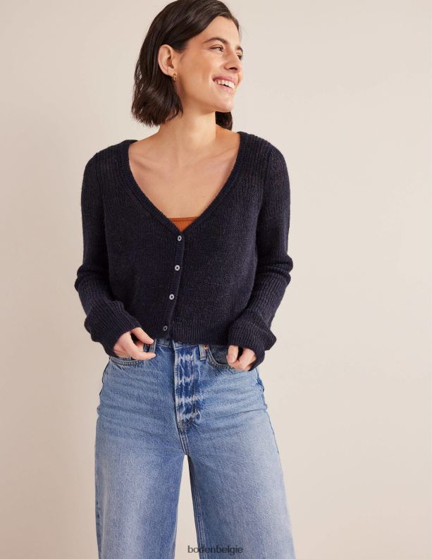 pluizig cropped vest Boden X8VRNV1177 kleding vrouwen marine