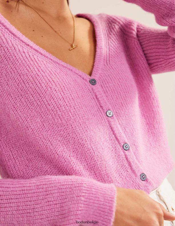 pluizig cropped vest Boden X8VRNV2105 kleding vrouwen lavendel roos