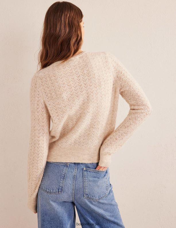 pluizige pointelle-trui Boden X8VRNV1740 kleding vrouwen havermoutmelange