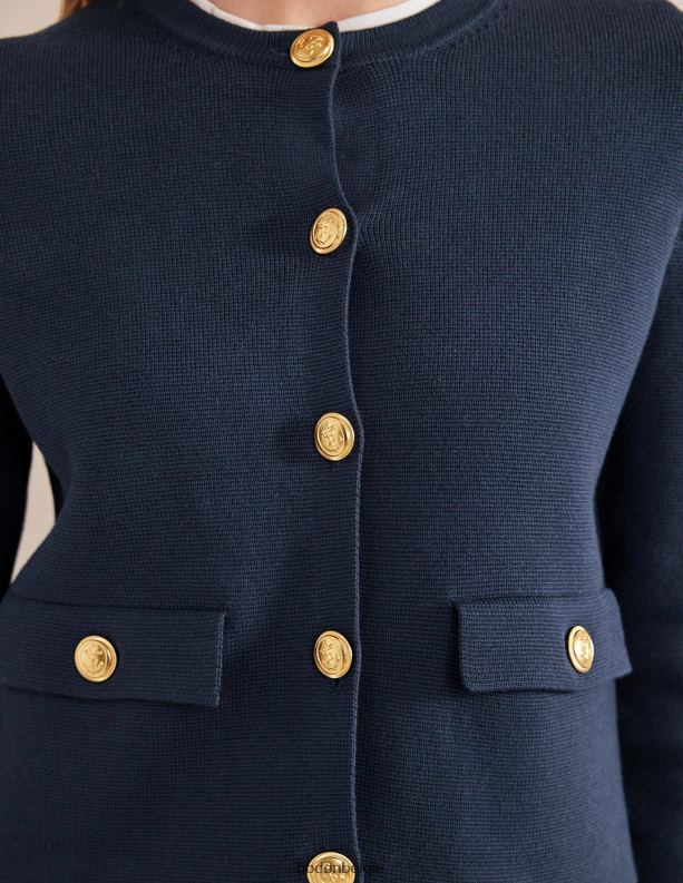 Holly cropped gebreid jasje Boden X8VRNV2479 kleding vrouwen marine