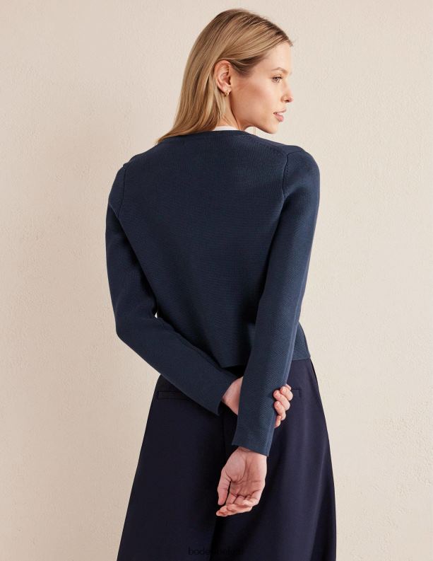 Holly cropped gebreid jasje Boden X8VRNV2479 kleding vrouwen marine
