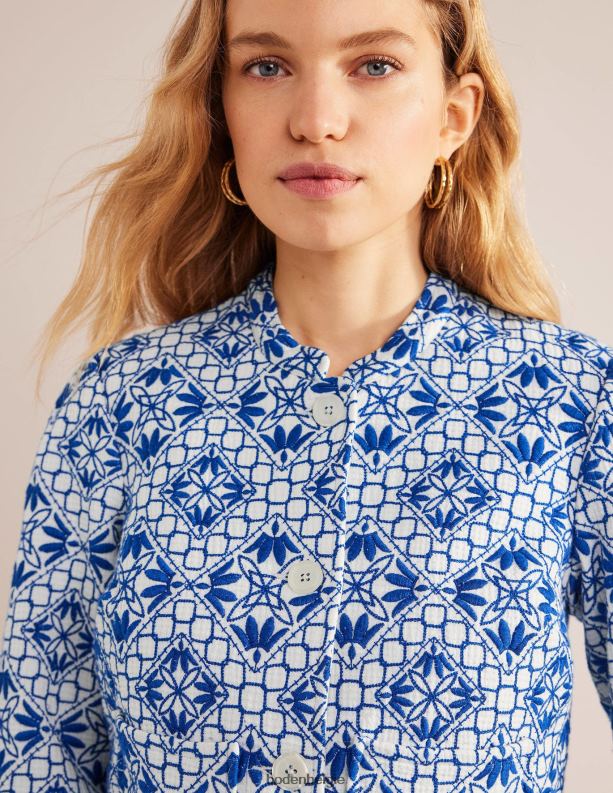 geborduurd jasje Boden X8VRNV672 kleding vrouwen blauw geborduurd