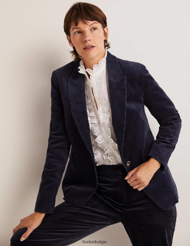 getailleerde corduroy blazer Boden X8VRNV669 kleding vrouwen marine