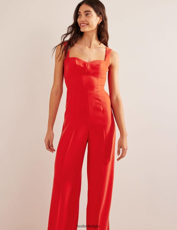 lieve jumpsuit met wijde pijpen Boden X8VRNV1292 kleding vrouwen vermiljoen