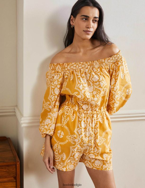 off-shoulder playsuit Boden X8VRNV2429 kleding vrouwen boter en passiebloem