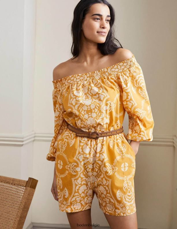 off-shoulder playsuit Boden X8VRNV2429 kleding vrouwen boter en passiebloem