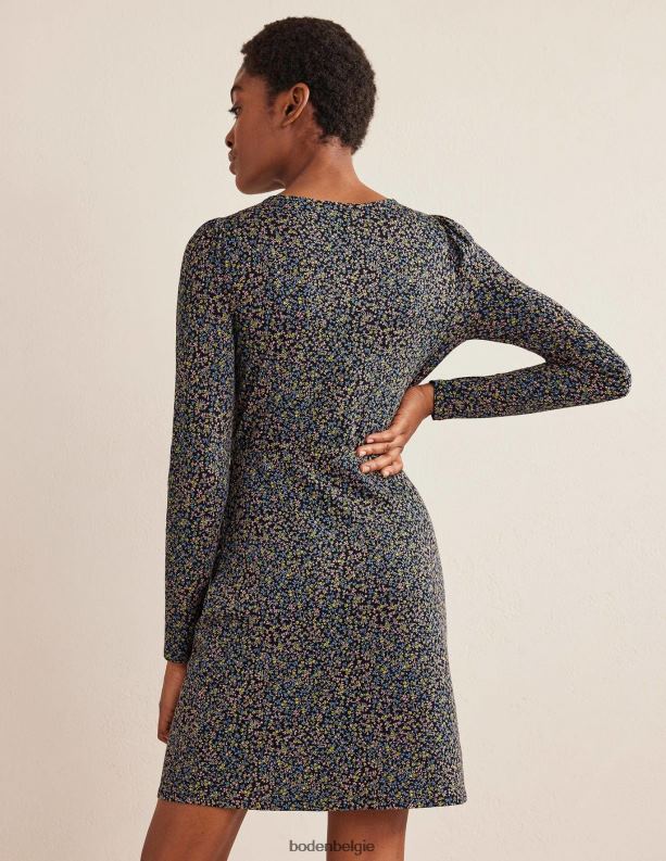 Mini-jurk van jersey met ruches Boden X8VRNV2468 kleding vrouwen zwarte en wilde wijnstok