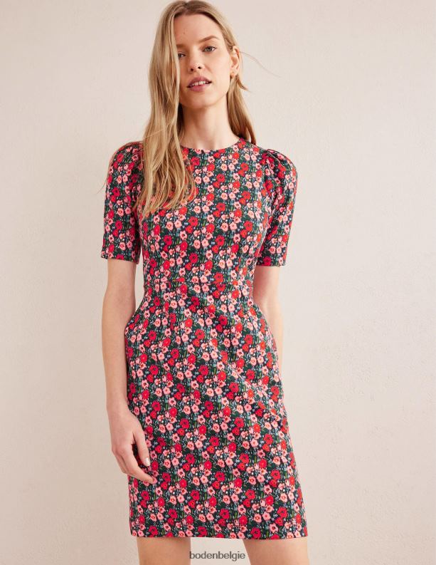 Zoë jersey jurk Boden X8VRNV2485 kleding vrouwen multi & abstracte papaver