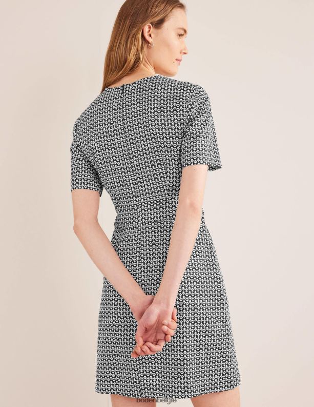katoenen mini-shiftjurk Boden X8VRNV1468 kleding vrouwen zwart & tulpenknop