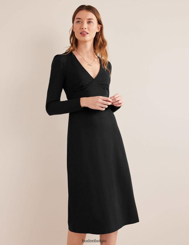 kolomjersey midi-theejurk Boden X8VRNV1585 kleding vrouwen zwart
