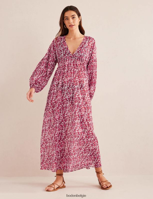 maxi empire strandkaftan Boden X8VRNV2125 kleding vrouwen poinsettia en viooltjesbloei