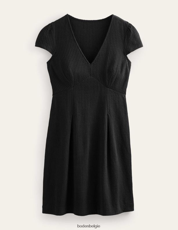 seersucker jersey theejurk Boden X8VRNV2271 kleding vrouwen zwart