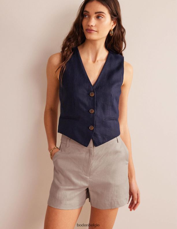 op maat gemaakte linnen shorts Boden X8VRNV1564 kleding vrouwen touw