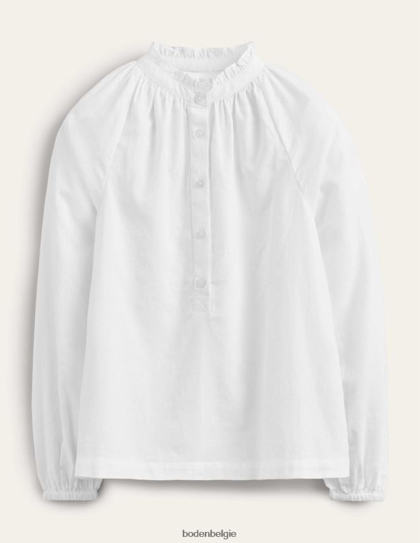 Alledaags katoenen popover-shirt Boden X8VRNV1623 kleding vrouwen wit