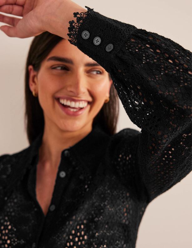 getailleerd kanten overhemd Boden X8VRNV1728 kleding vrouwen zwart