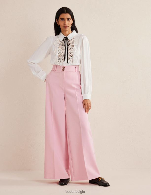 kanten slabbetjeblouse Boden X8VRNV2508 kleding vrouwen ivoor